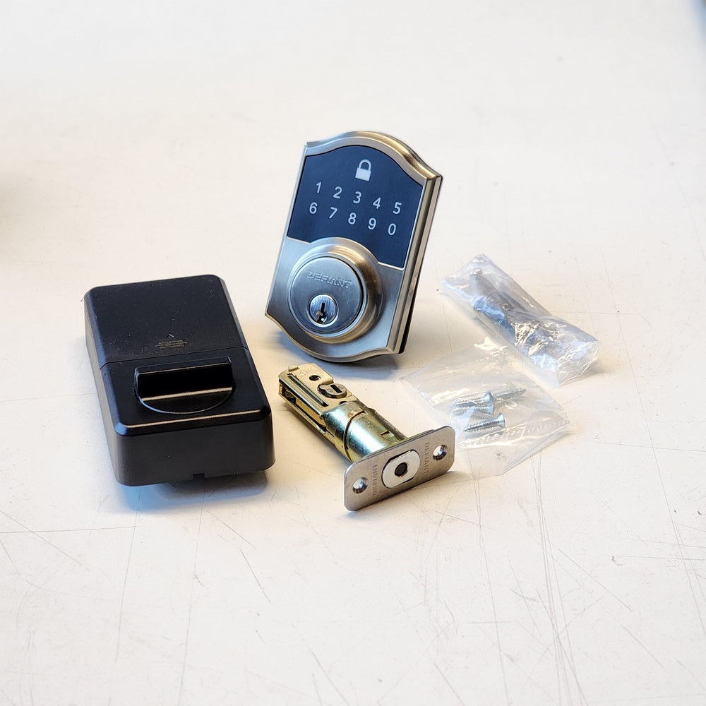 Castle Satin Nickel Compact Touch Electronic Single Cylinder Deadbolt (32GC7X2D01AHP) Castle Satin Nickel Compact Touch Electronic Single Cylinder Deadbolt (32GC7X2D01AHP)